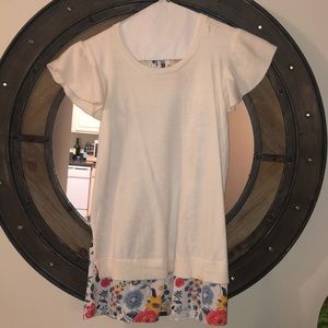 High low flutter sleeve shirt